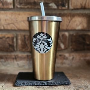Starbucks 2014 16 oz. gold/silver grande cold tumbler